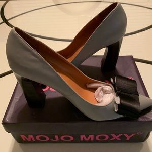 Mojo Moxy Sophia Grey Leather Heels
